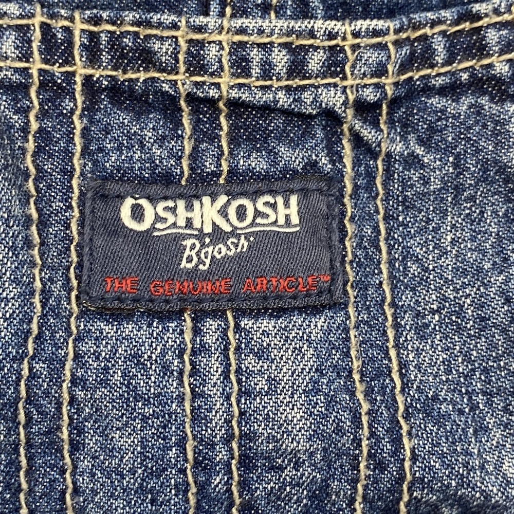 OshKosh‎ B'gosh Overalls Boys 6-9 Months Blue Denim Vestbak Cargo Pockets - Picture 2 of 9